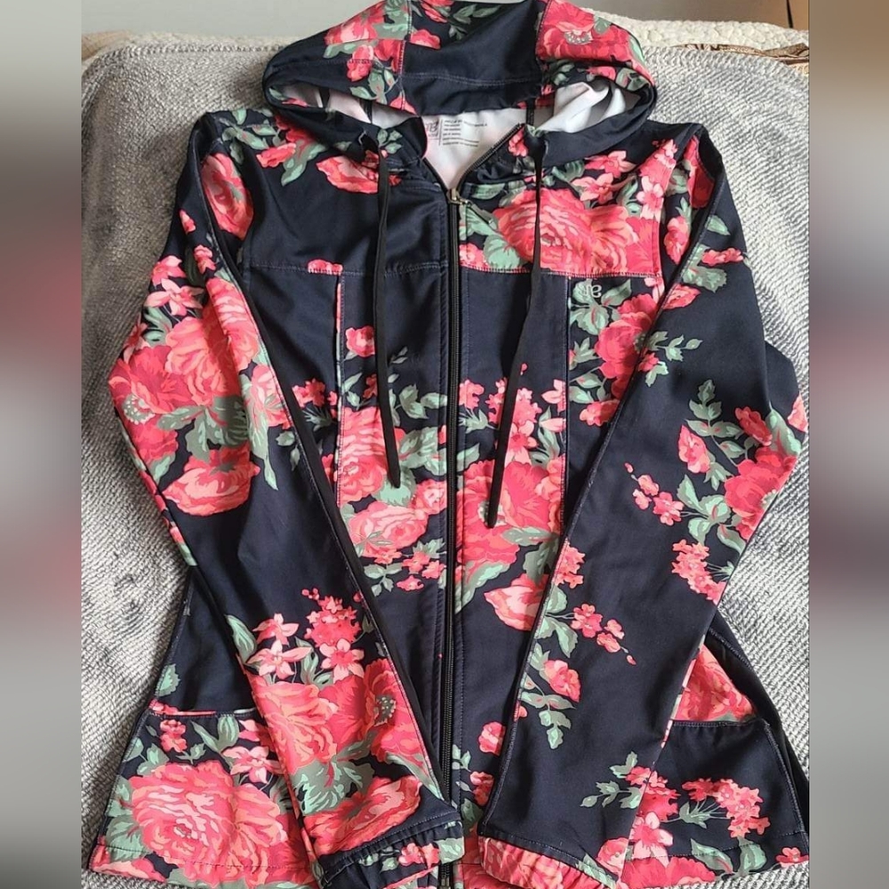 Floral print zipper jacket